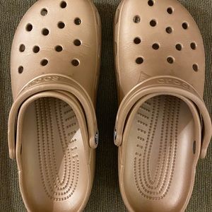 Goldish Bronze Metallic Crocs- brand new